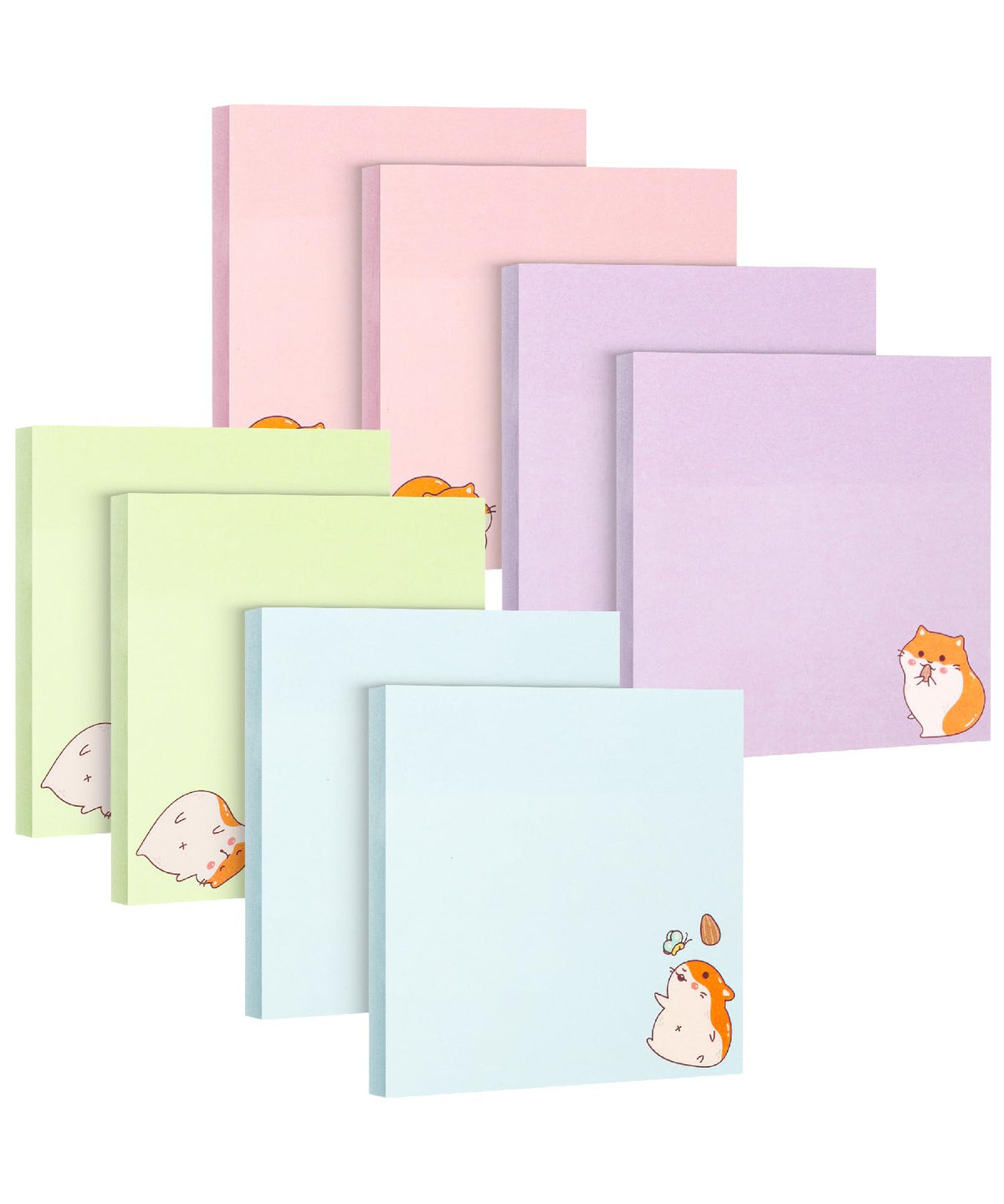 Mr. Pen- Aesthetic Sticky Notes, 3"x3", 8 Pads, 400 Sheets, 4 Designs