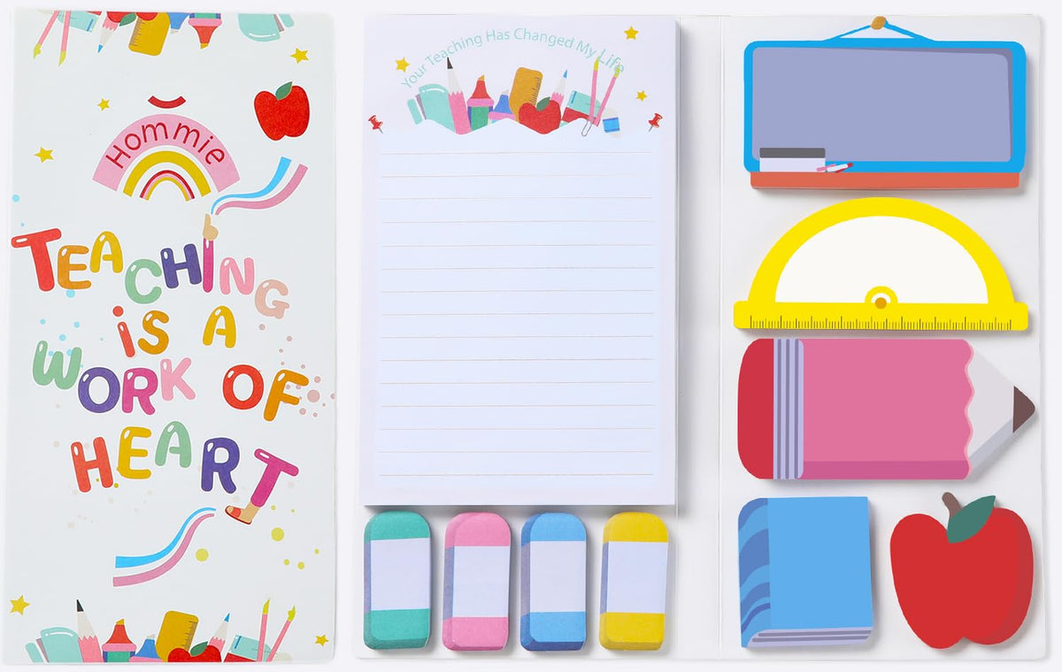 Hommie Cat Sticky Notes Set, Cute Sticky Note Animal Divider Tabs Bundle Writing Memo Pads Page Marker, Sticky Notes Pads for Cat Lovers Kids Office School Supplies Creative Gifts