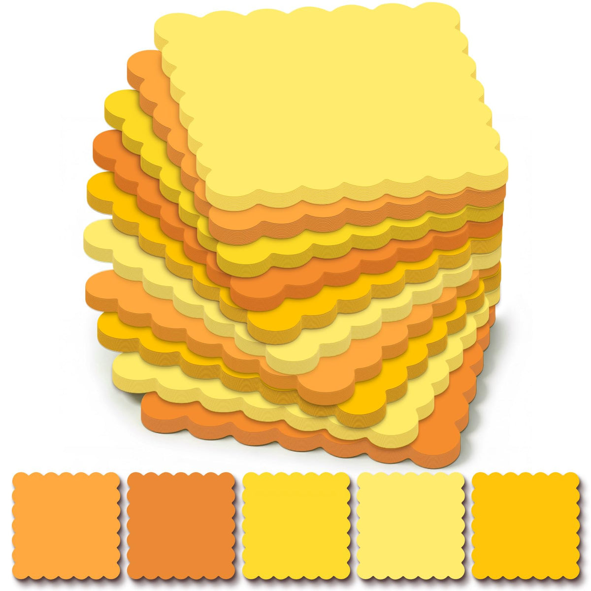 Epakh 10 Pack Scalloped Line Sticky Notes, Gradient Pink Pads, 3 x 4 Inch