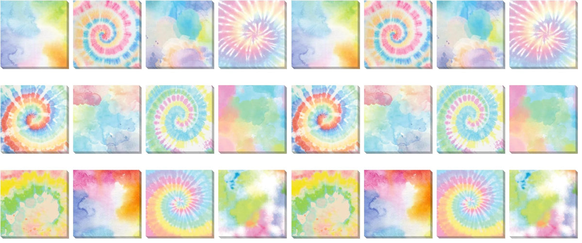 Eaasty 12 Pcs Rainbow Sticky Notes Tie Dye Pastel Sticky Note, 3 x 3 Inch