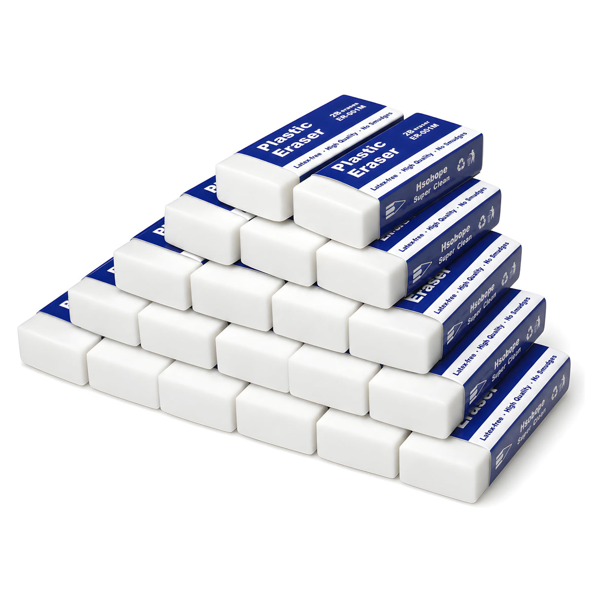 Eraser, Large, White, 10 Pack | Block Erasers for School Office, Art Eraser for Drawing