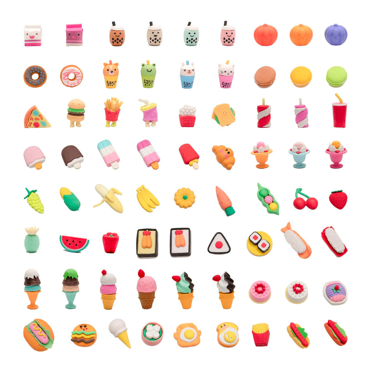 30Pcs 3D Food Erasers for Kids, All are Food Styles, Random Desktop Pets Toys Gifts, Mini Puzzle Classroom Rewards, Kids Party Favors Back to School Supplies