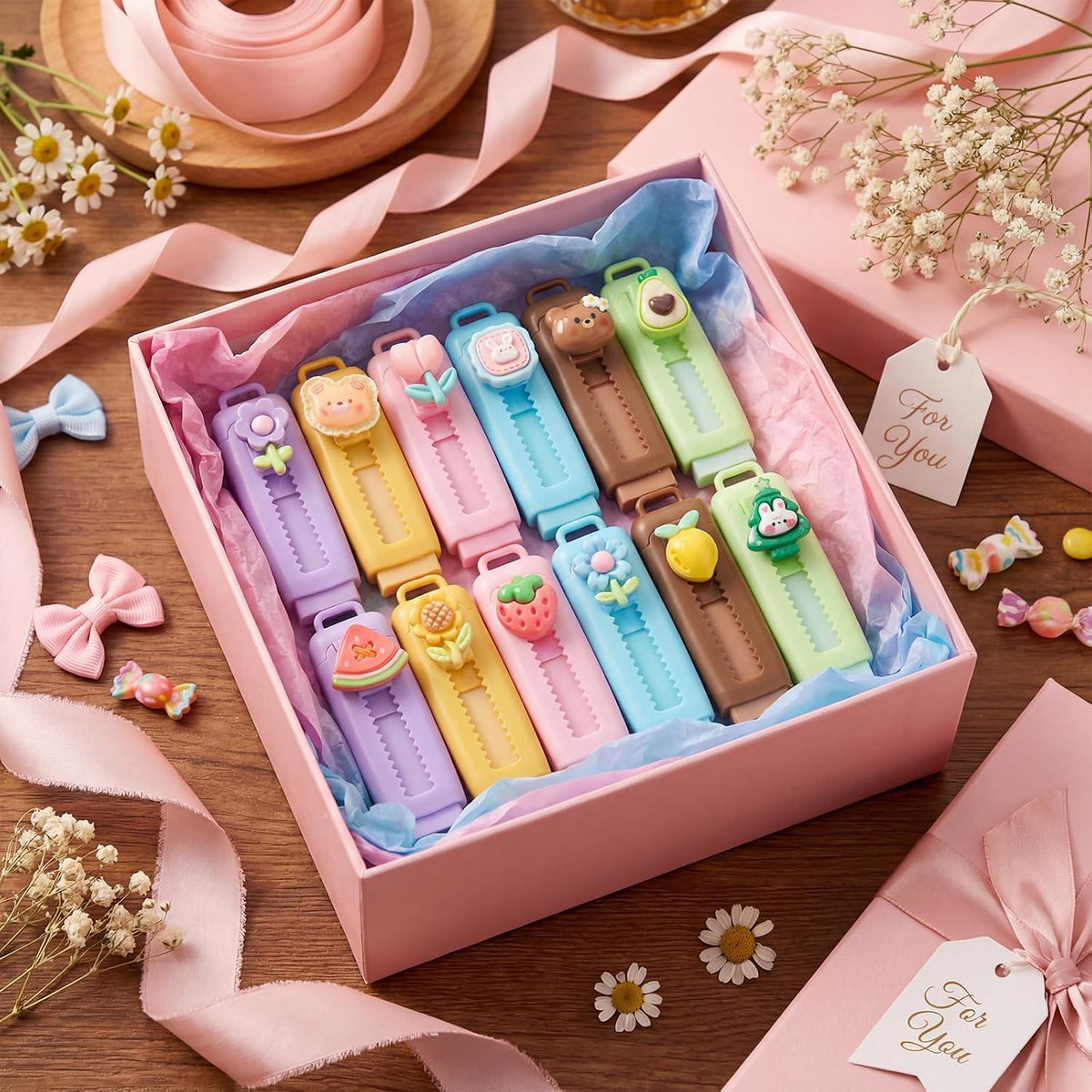 Retractable Erasers, 12 Pack Cute Erasers