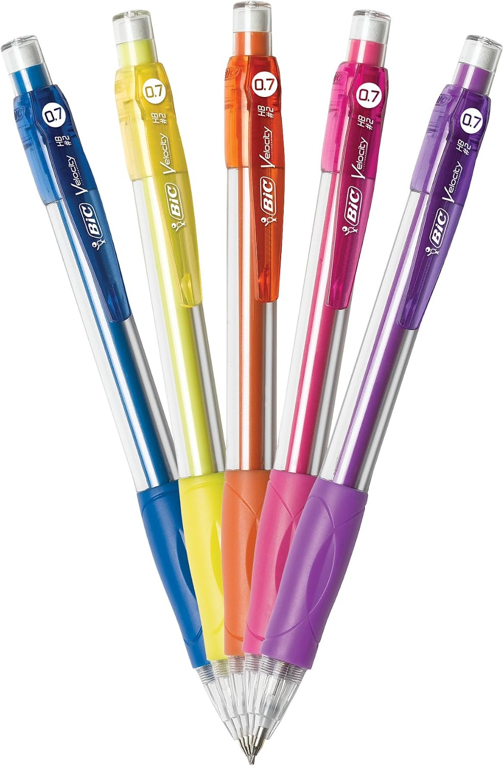 BIC Velocity Mechanical Pencils, Colorful Barrels, Medium Point, 5-Count