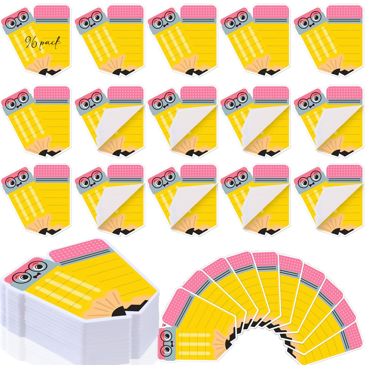 48 Pads 1440 Sheets Composition Notebook Sticky Notes Teacher Note Pads Back to School Supplies Gifts Self Adhesive Memo Pad Cute Gifts for Students Classroom