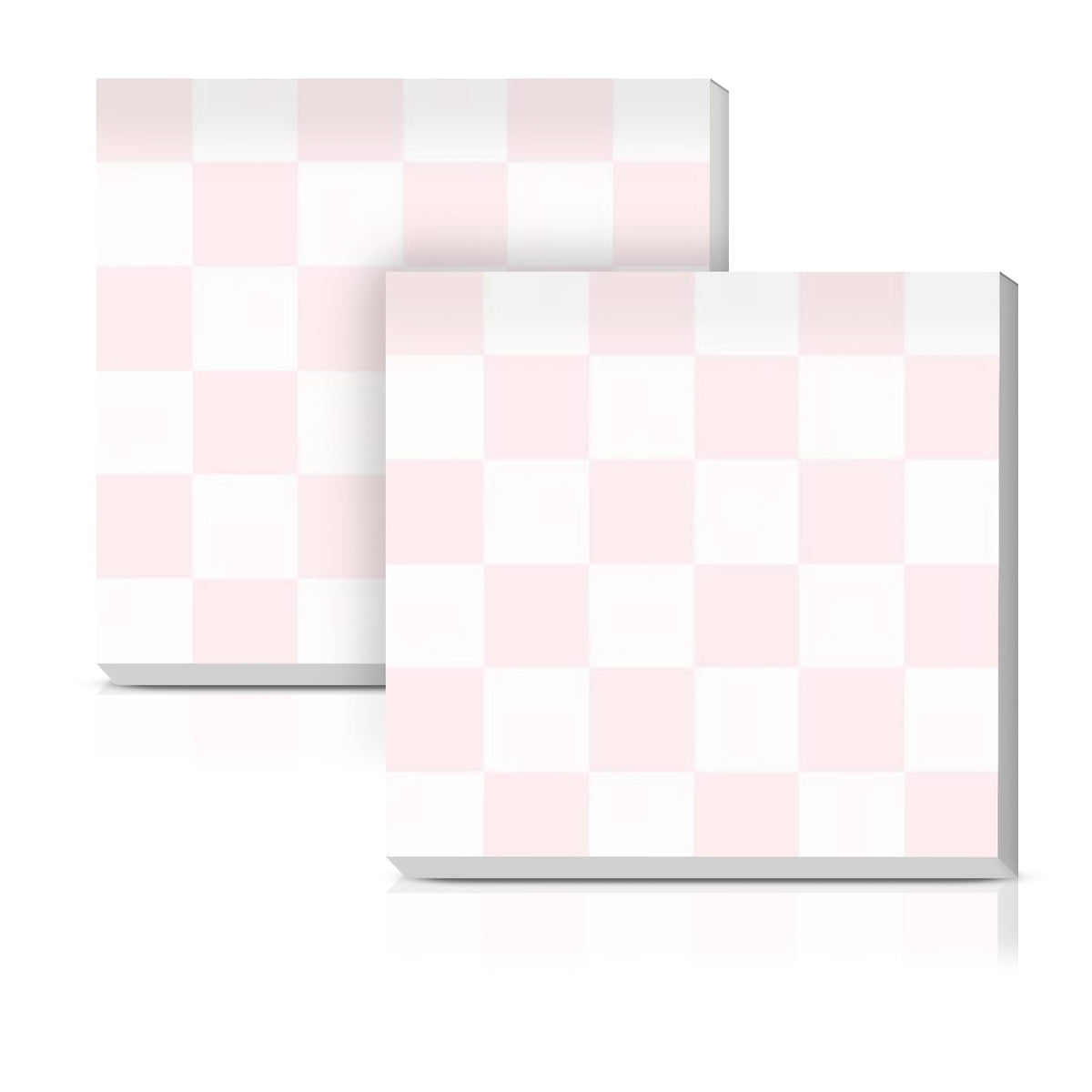 Sticky Notes 3x3 Inches, 2 Pads Cute Colorful Self-Stick Note Pads, Easy to Post for Home, Office and Daily Life Organization Cute Pink Checkers