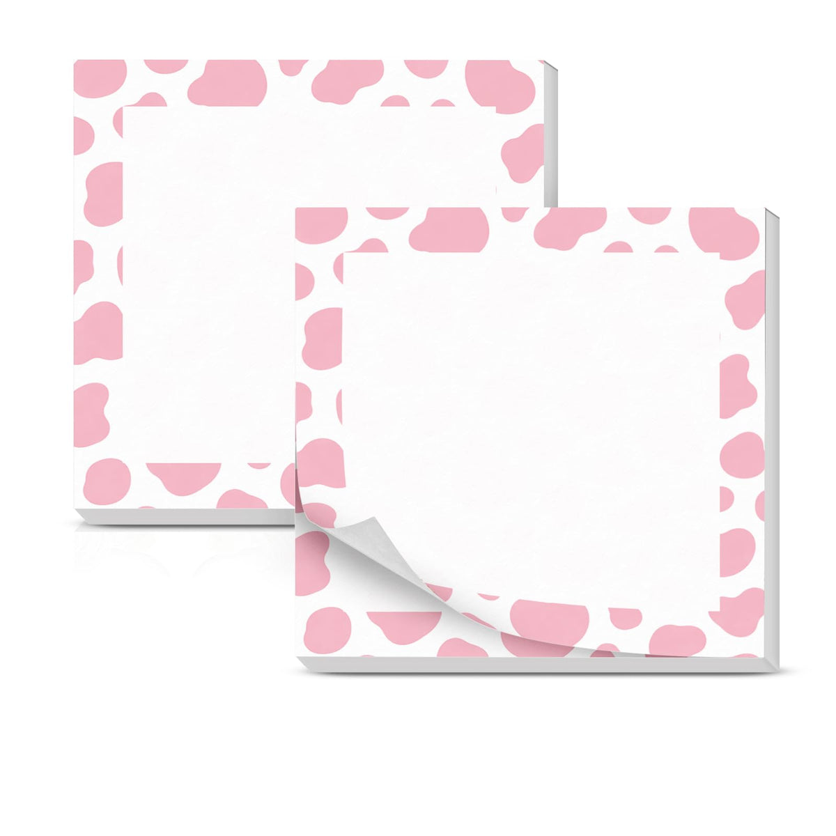 Cute Sticky Notes 3 x 3 Inch, 2 Pack Sticky Note Pads, 50 Sheets Per Pad, Self Stick Memo Pads for Office Supplies, School Supplies, Home Office Pink Bow
