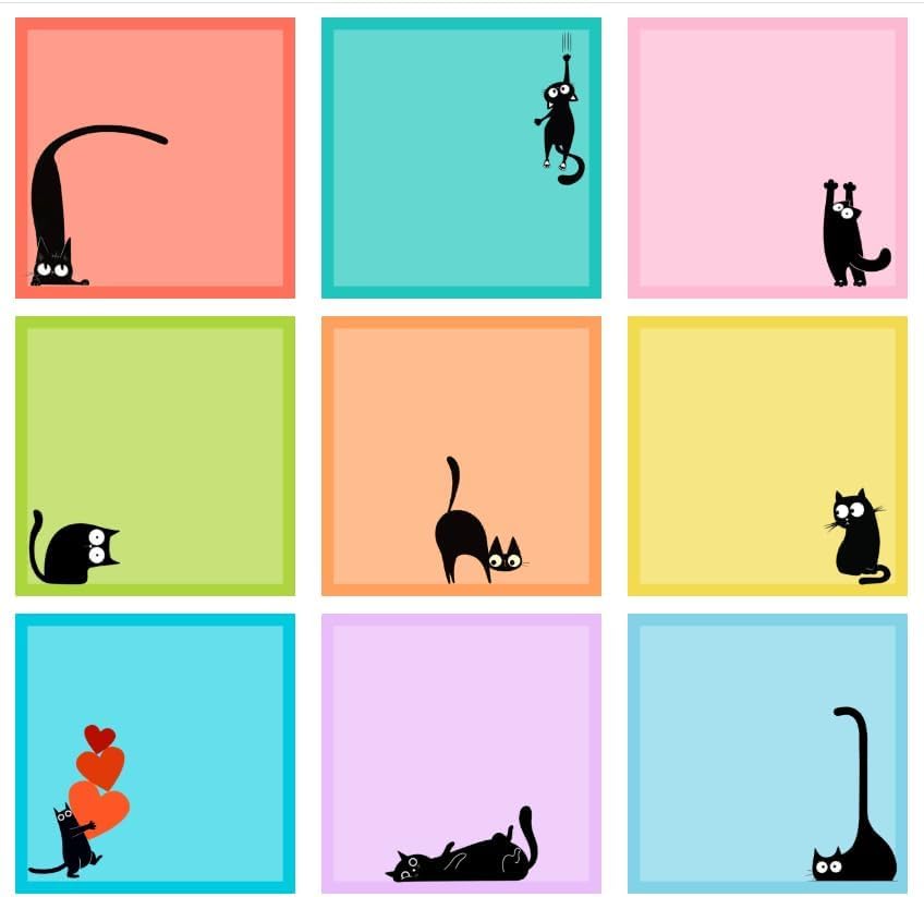 9 Pads Cute Sticky Notes Set, 3" x 3" Dog Self Stick Notepads, Funny Dog Stationery, Kawaii Adhesive Memo Pads, Dog Lover Gifts, Office Decor Desk Accessories, School Supplies