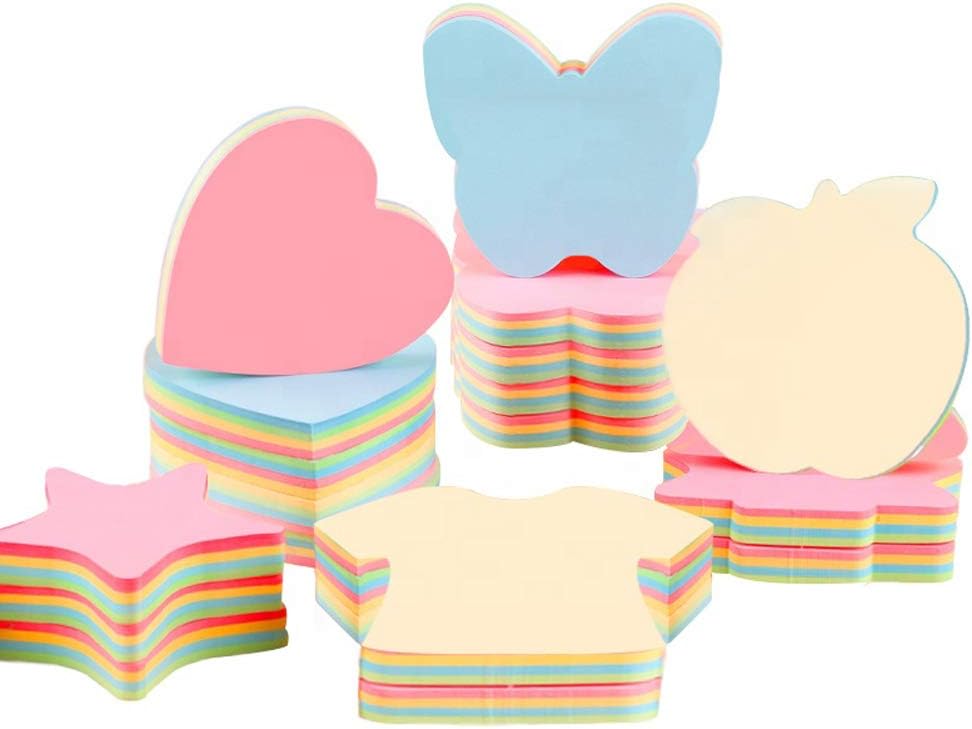 ZCHING Sticky Notes Self-Sticky Notes,100 Sheets/Pad, 10Pads/Pack in Box,Easy to Post for School, Business, Family,Great Office Supplies (Flower Shape)
