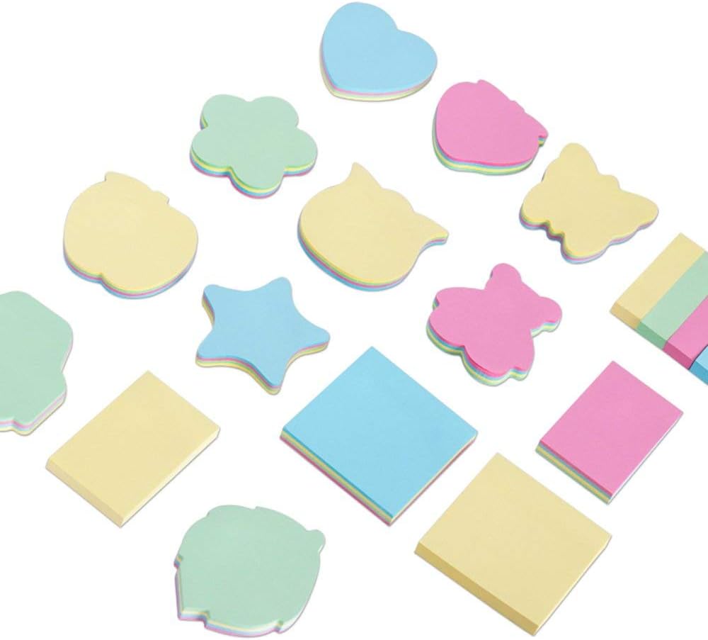 ZCHING Sticky Notes Self-Sticky Notes,100 Sheets/Pad, 10Pads/Pack in Box,Easy to Post for School, Business, Family,Great Office Supplies (Flower Shape)