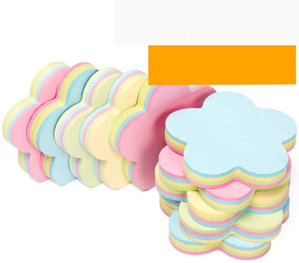 ZCHING Sticky Notes Self-Sticky Notes,100 Sheets/Pad, 10Pads/Pack in Box,Easy to Post for School, Business, Family,Great Office Supplies (Flower Shape)