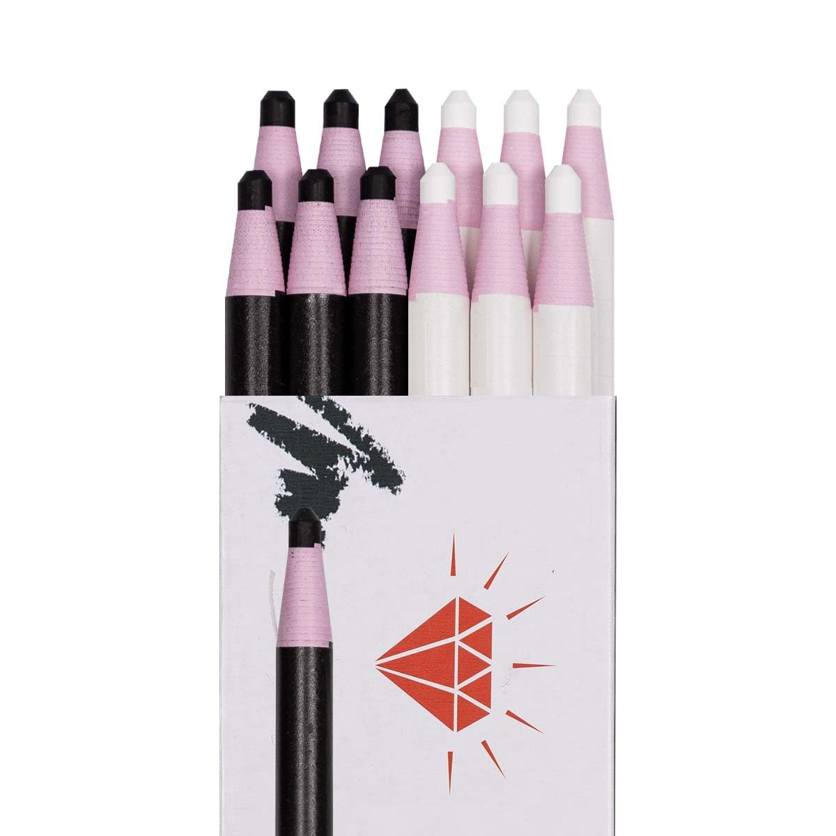 HOMSSEM 12-Pack Multi-Surface China Marker & Peel Off Grease Pens -Black