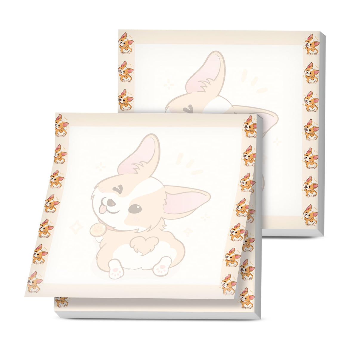 Sticky Notes, 2 Pads, 3x3 inches, Cute Colorful Fun Self-Stick Note Pads, Easy Post, Strong Adhesive Notepad Neutral Wildflowers