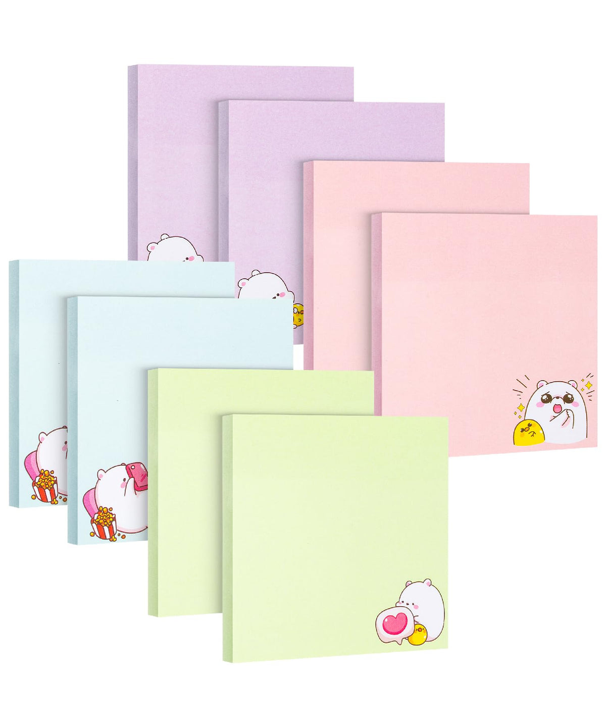 Mr. Pen- Aesthetic Sticky Notes, 3"x3", 8 Pads, 400 Sheets, 4 Designs
