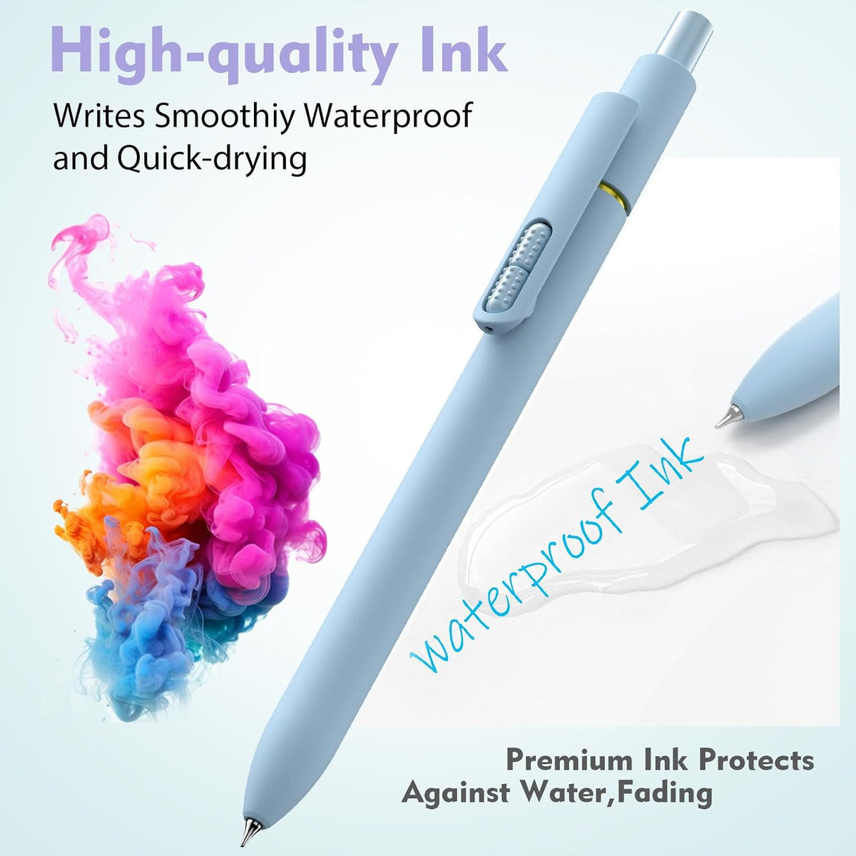 Hiacry 8 Pack Colored Gel Pens - 0.7mm Fine Point Colorful Ink Fidget Pens