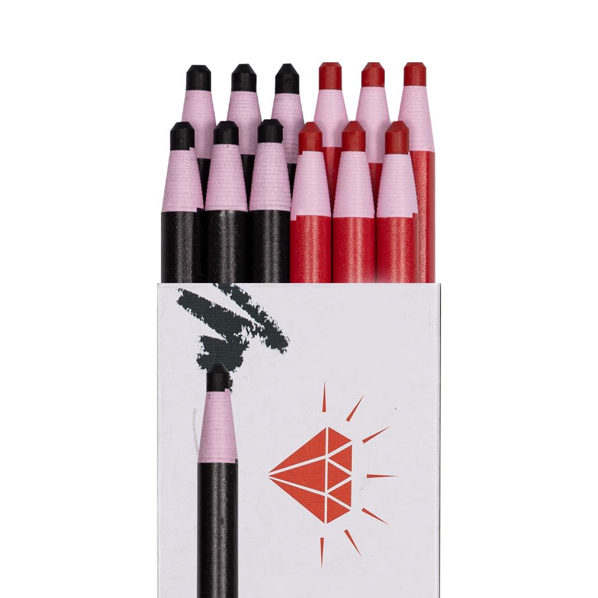 HOMSSEM 12-Pack Multi-Surface China Marker & Peel Off Grease Pens -Black