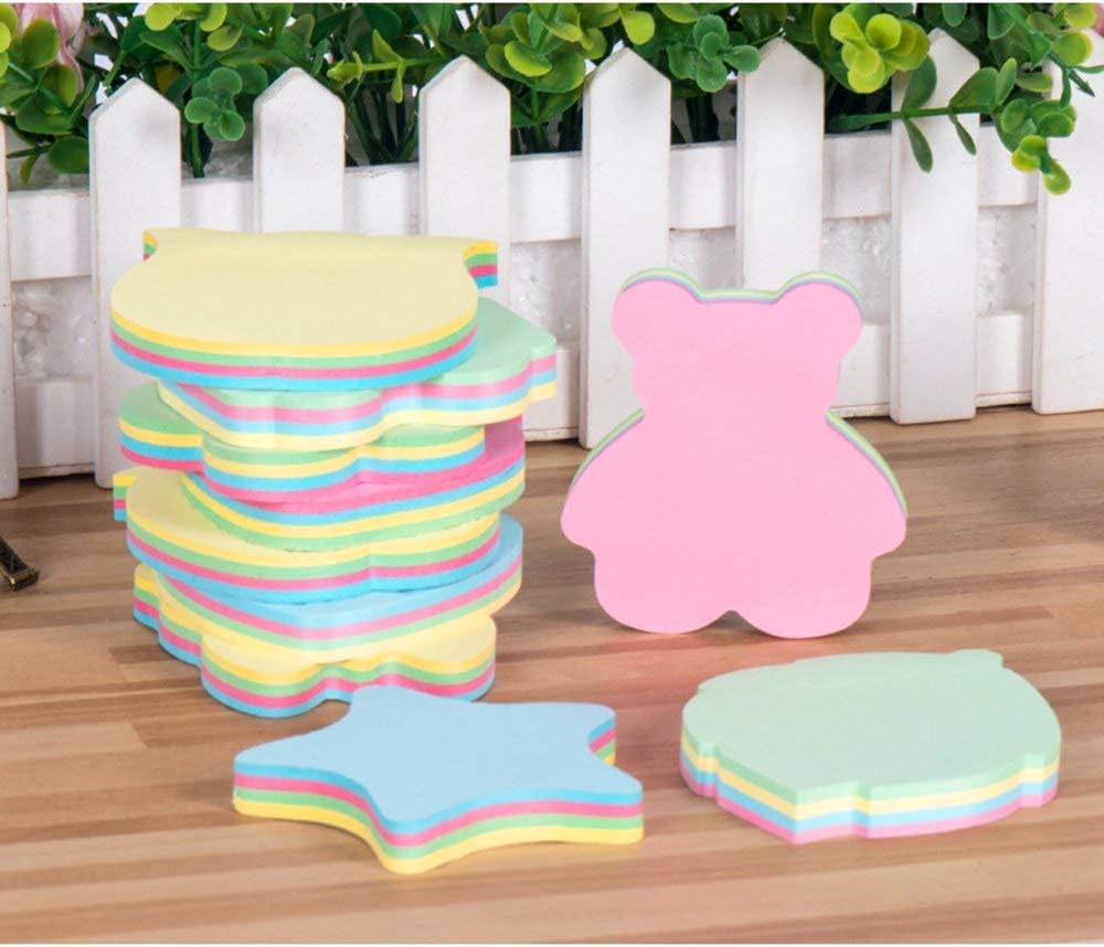 ZCHING Sticky Notes Self-Sticky Notes,100 Sheets/Pad, 10Pads/Pack in Box,Easy to Post for School, Business, Family,Great Office Supplies (Flower Shape)