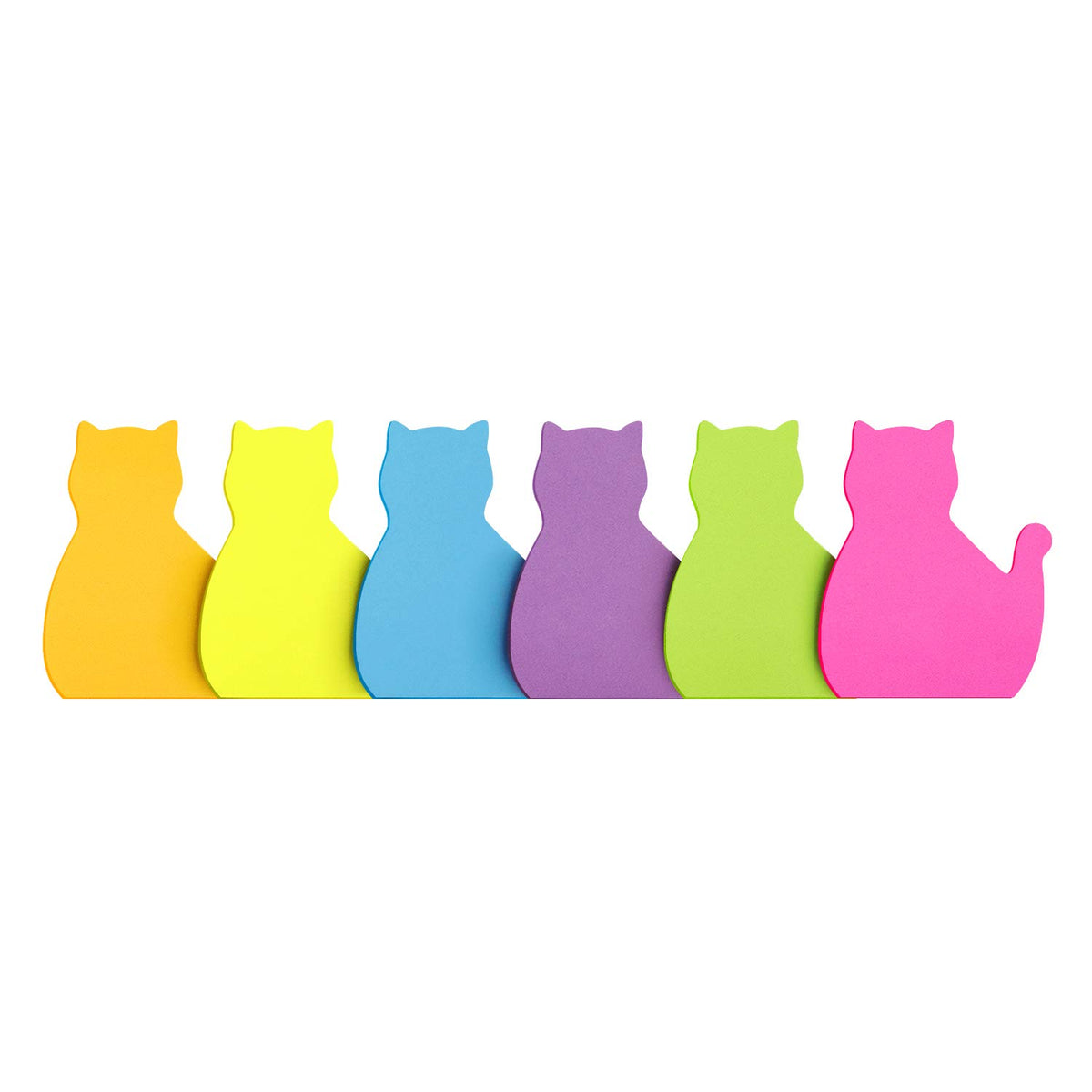 SIMONA Cat Shape Sticky Notes 6 Pads, 450 Sheets