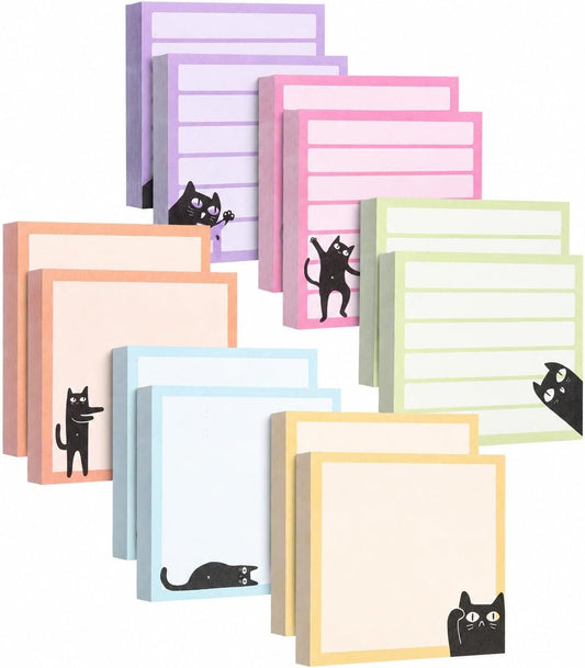 Mr. Pen- Black Cat Sticky Notes Set Bulk, 3" x 3", 12 Pads, 900 Sheets