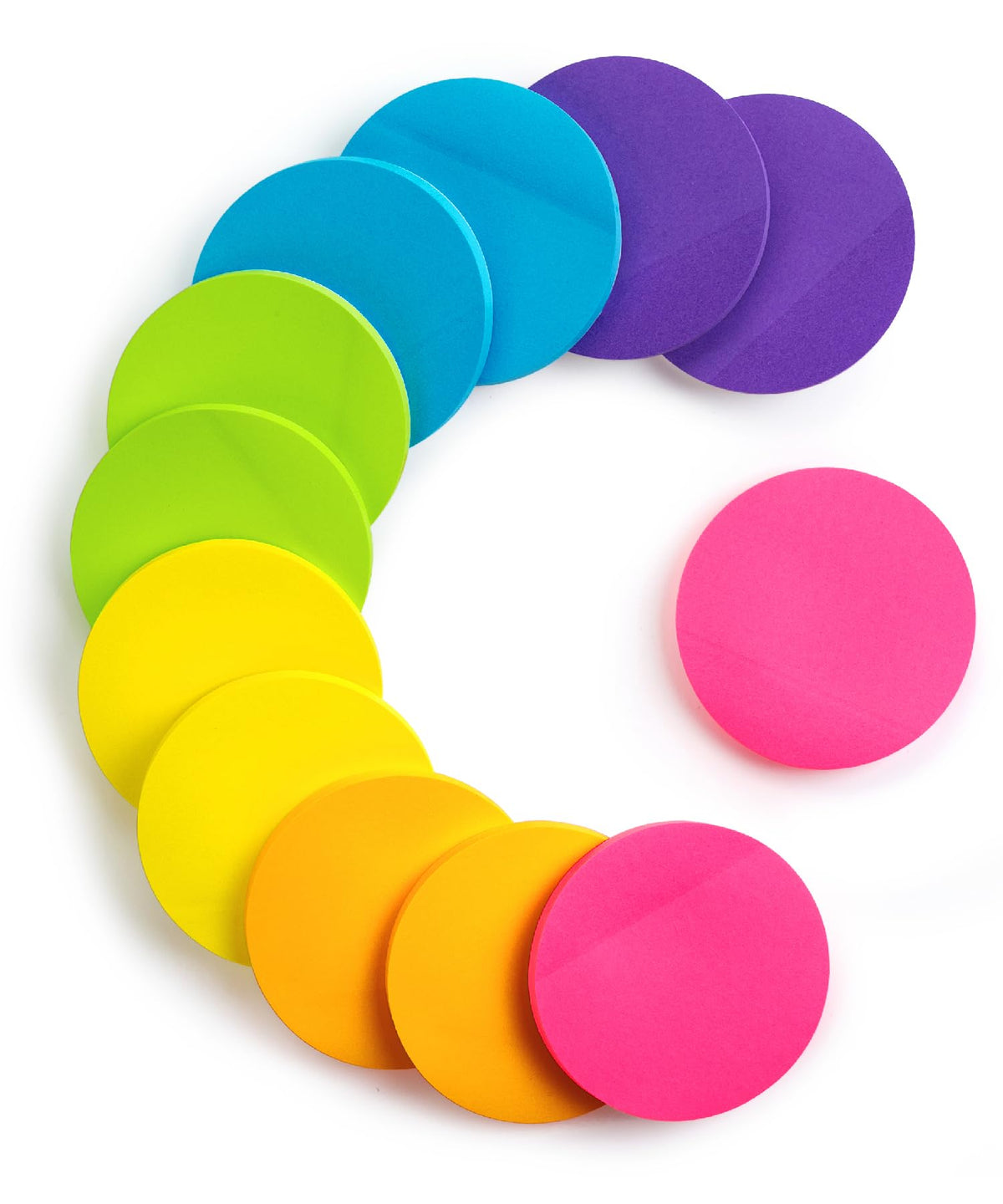 Mr. Pen- Round Sticky Notes, 2.8" Diameter, 12 Pads, 720 Sheets, Colorful