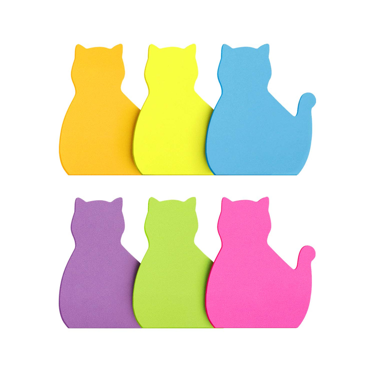 SIMONA Cat Shape Sticky Notes 6 Pads, 450 Sheets
