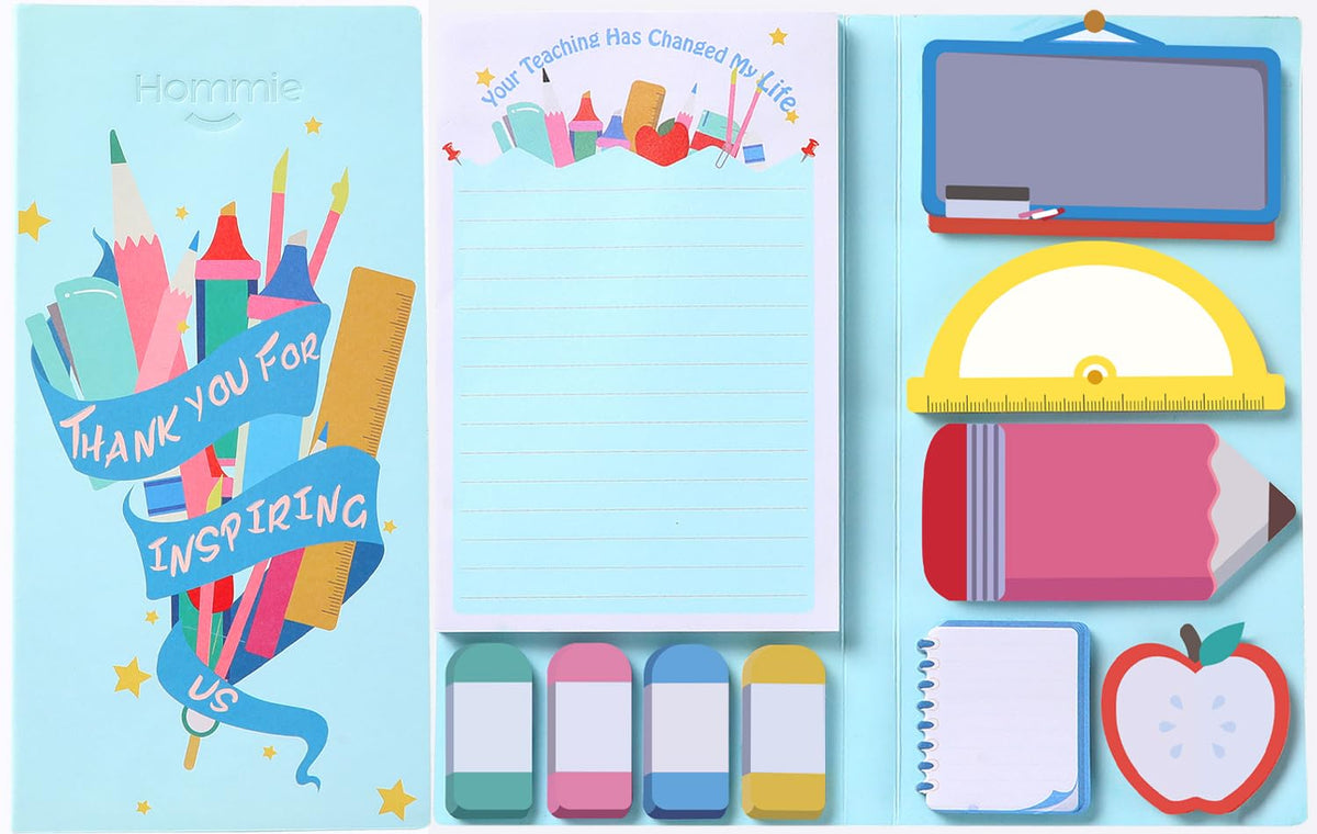 Hommie Cat Sticky Notes Set, Cute Sticky Note Animal Divider Tabs Bundle Writing Memo Pads Page Marker, Sticky Notes Pads for Cat Lovers Kids Office School Supplies Creative Gifts