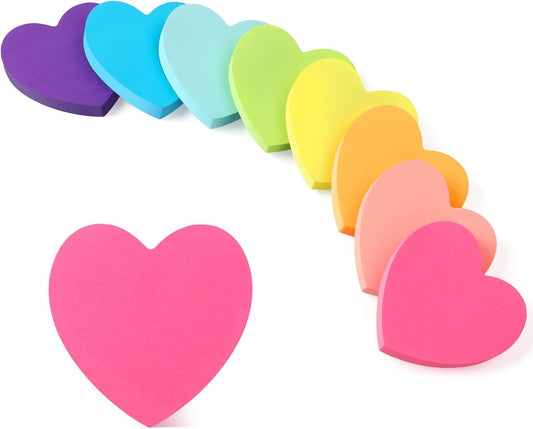 Heart Sticky Notes 8 Colors 800 Sheets Office School Teacher Supplies