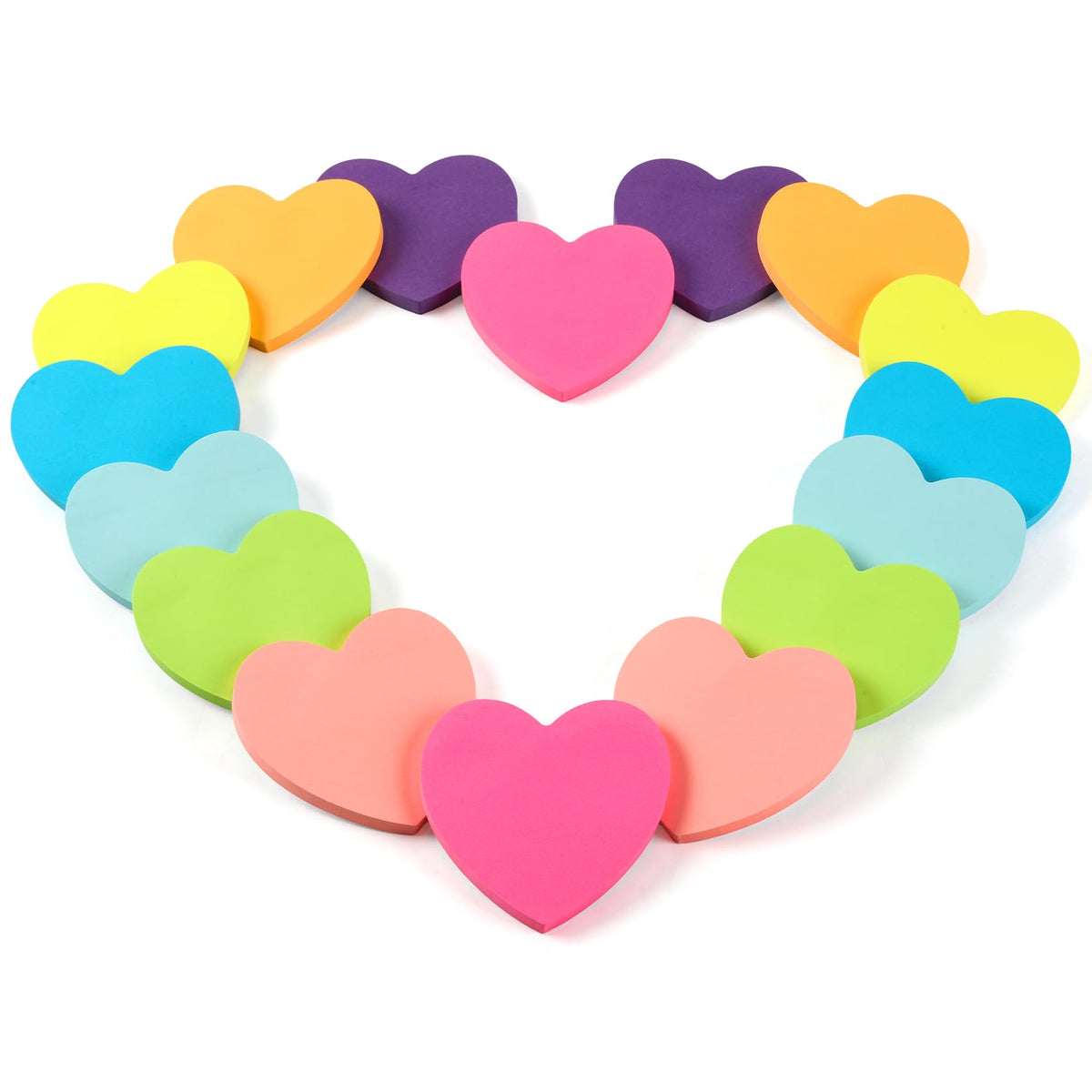 Heart Sticky Notes 8 Colors 800 Sheets Office School Teacher Supplies