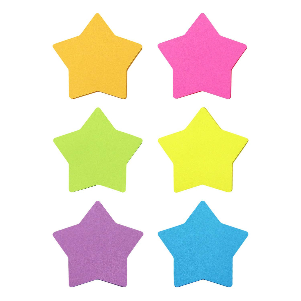 SIMONA Star Shape Sticky Notes 3x3 Inch, 8 Bright Colors, 600 Sheets