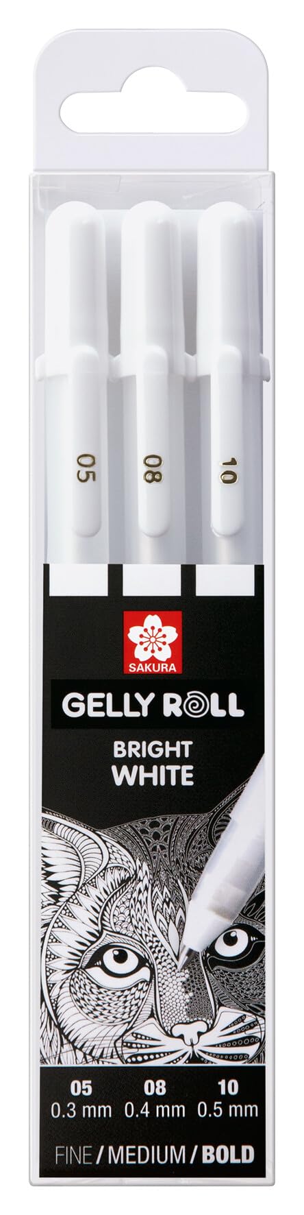 SAKURA Gelly Roll Classic White Gel Pen Set, Assorted Sizes, 3 Pack