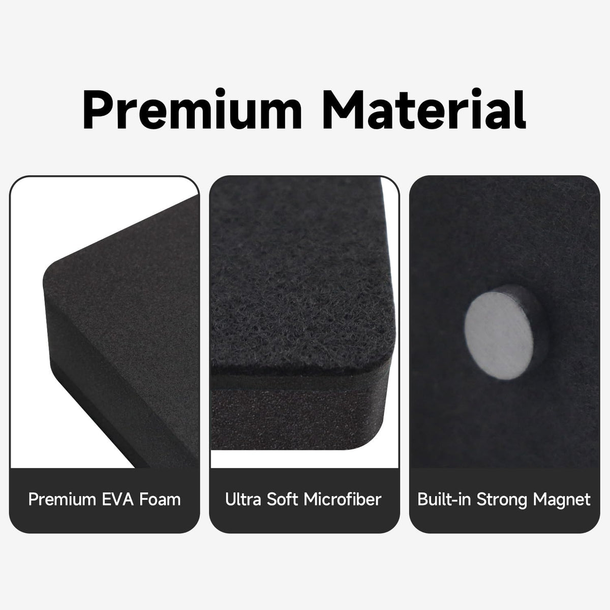Dry Erase Erasers, 24 Pack Magnetic Whiteboard Erasers for Kids and Students, Mini Dry Erase Board Erasers for Classroom Home, and Office, Black