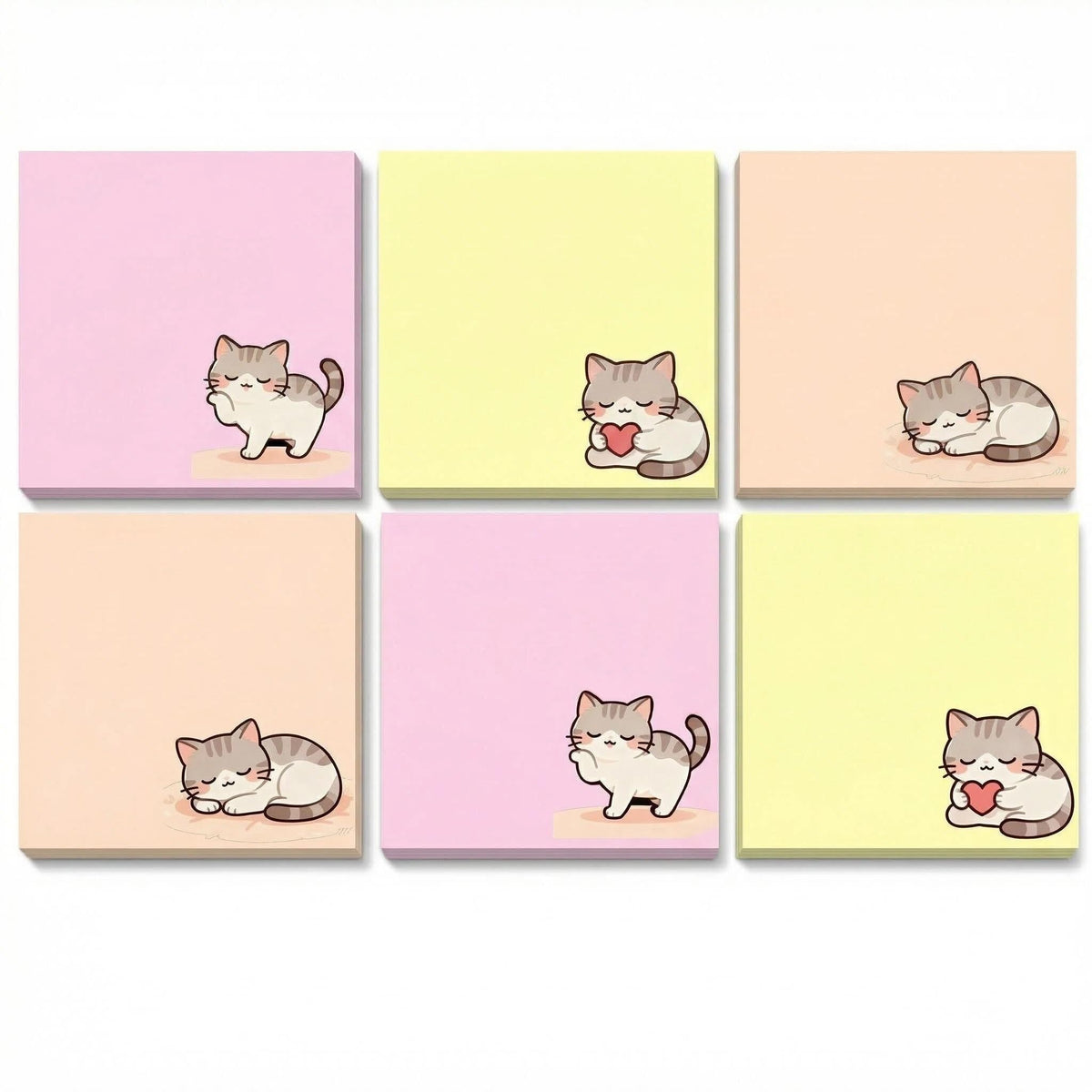 Cute Kawaii Bunny Sticky Notes 3x3 Inch 4 Pads 80 Sheets Memo Pads