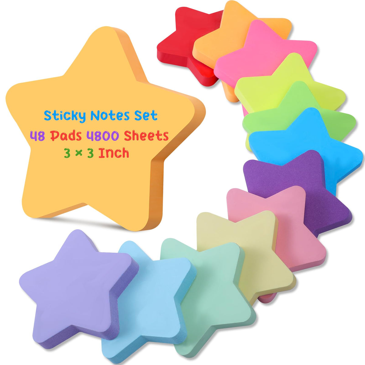 Leinuosen 12 Pack Flower Sticky Notes Bulk 3 Inch, 100 Sheets/Pad