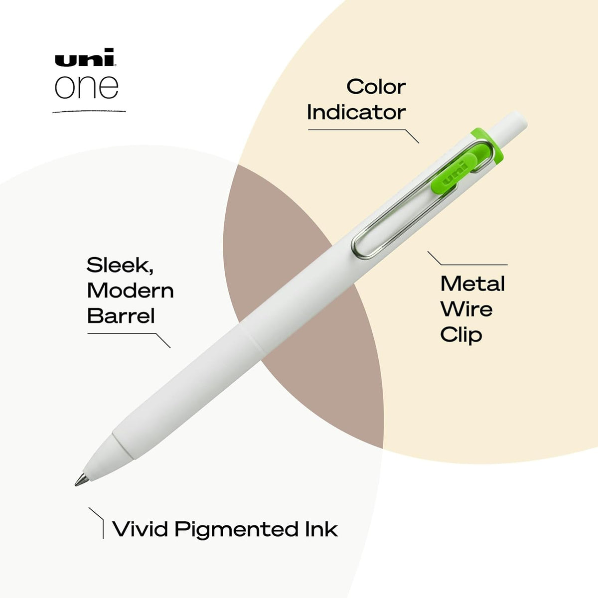 uniball™ one Gel Pens, Medium Point (0.7mm), Assorted Ink, 5 Pack
