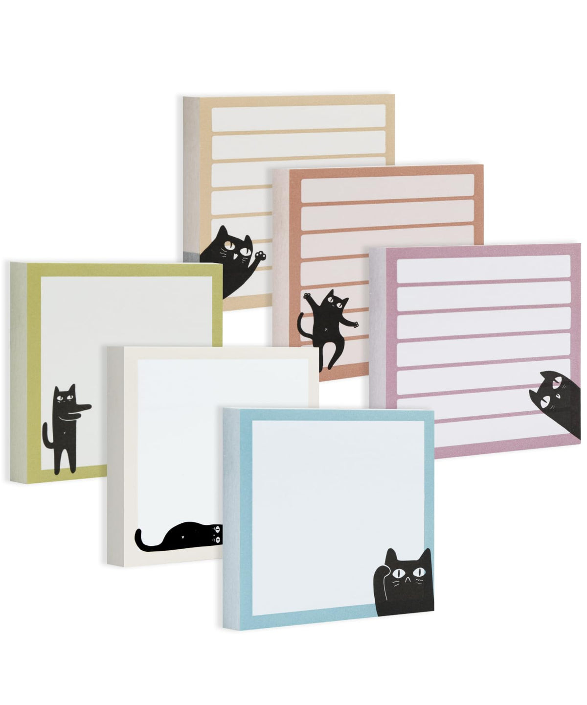 Mr. Pen- Black Cat Sticky Notes Set Bulk, 3" x 3", 12 Pads, 900 Sheets