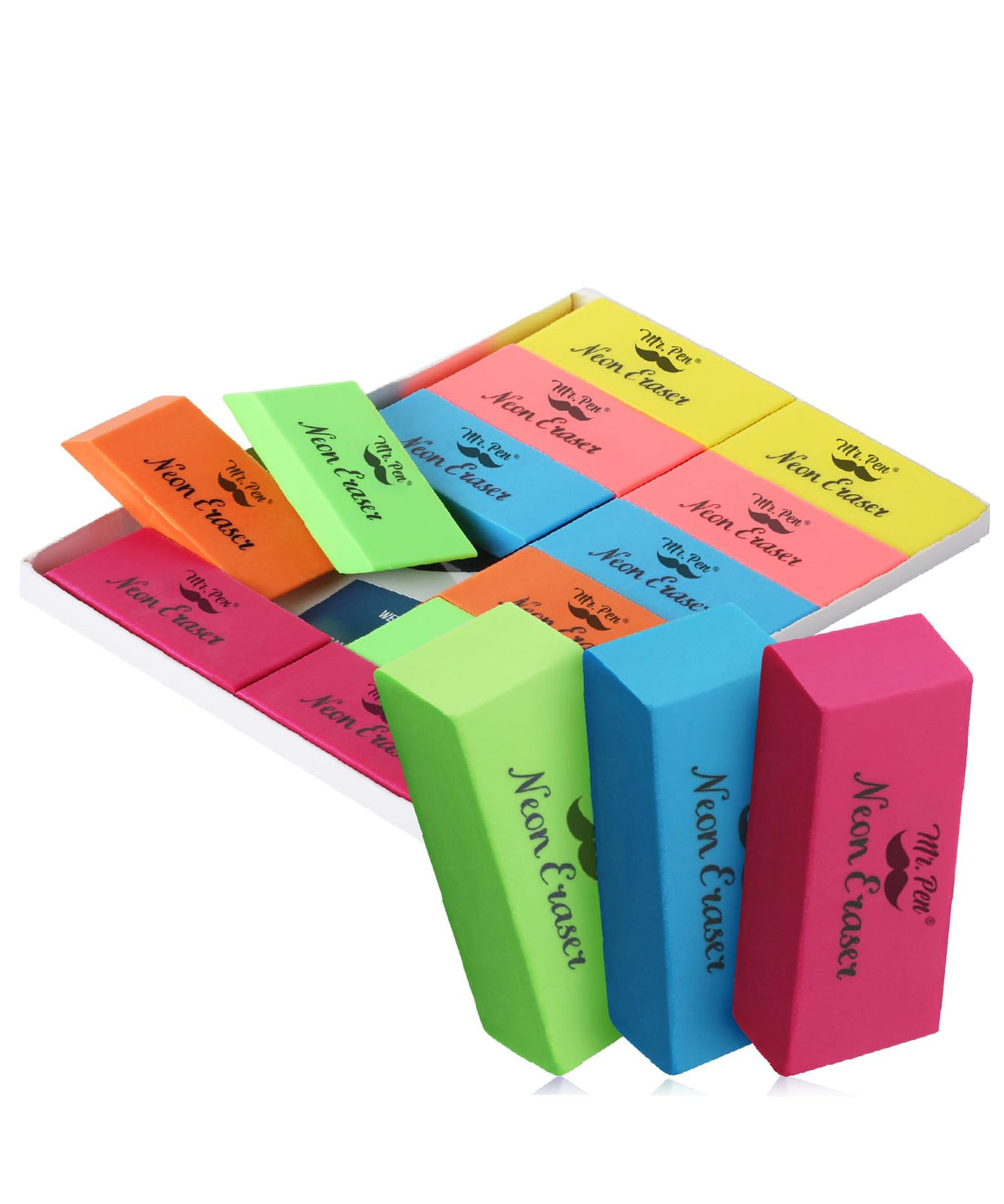 Mr. Pen- Pencil Eraser, 12 Pack, Pastel Colors