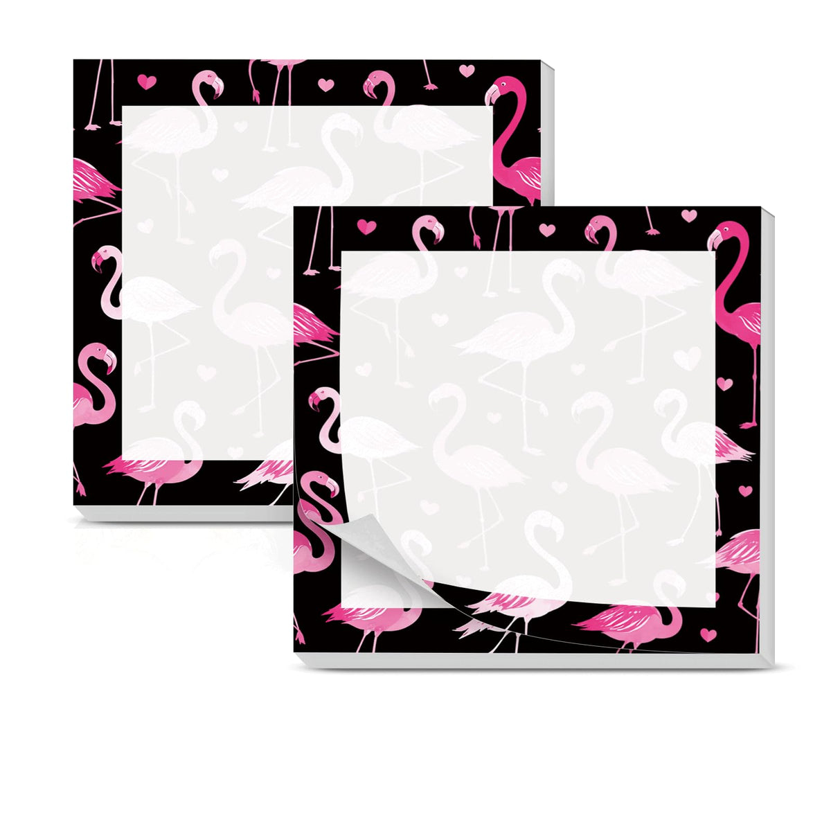 Cute Sticky Notes 3 x 3 Inch, 2 Pack Sticky Note Pads, 50 Sheets Per Pad, Self Stick Memo Pads for Office Supplies, School Supplies, Home Office Pink Bow