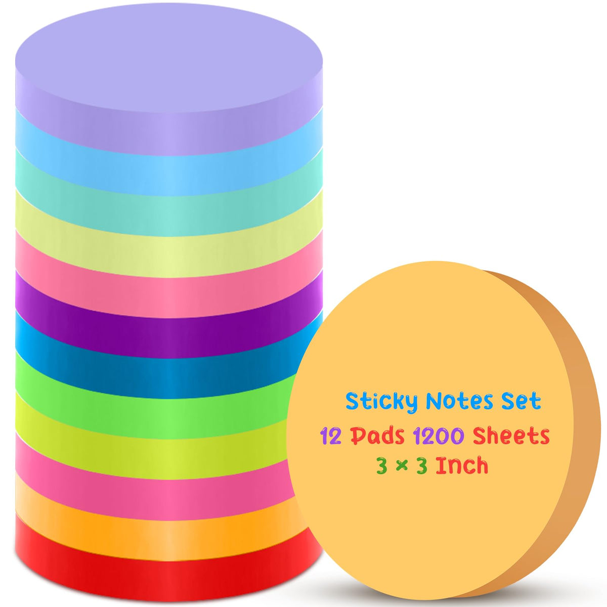 Leinuosen 12 Pack Flower Sticky Notes Bulk 3 Inch, 100 Sheets/Pad