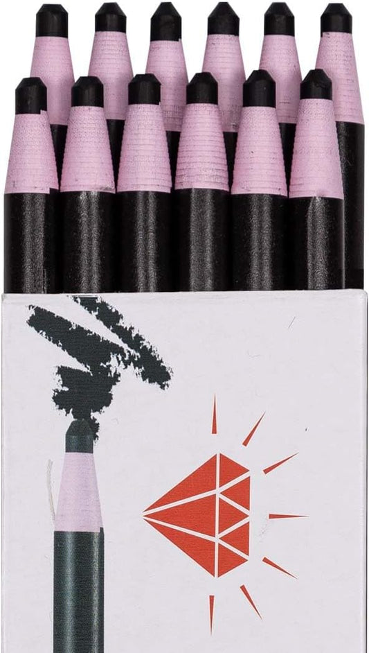 HOMSSEM 12-Pack Multi-Surface China Marker & Peel Off Grease Pens -Black
