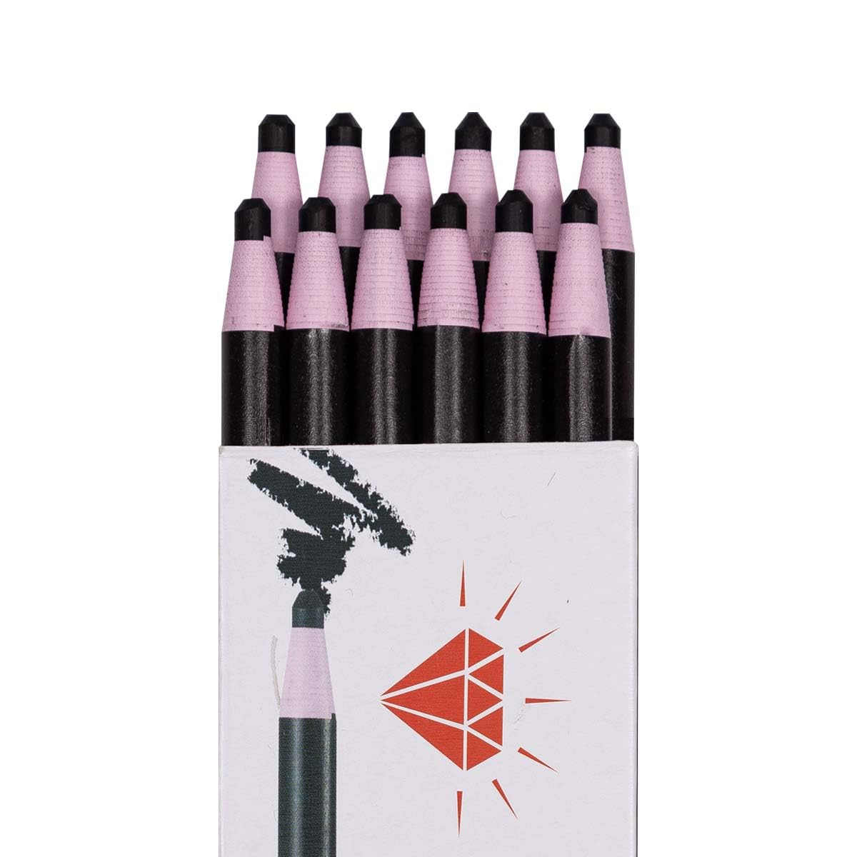 HOMSSEM 12-Pack Multi-Surface China Marker & Peel Off Grease Pens -Black