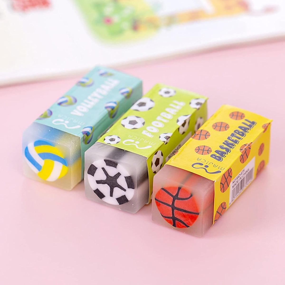 Cute Erasers for Kids Bulk 16 Pack Animal Food Fun Desk Pets Pencil Students School Supplies Prize Gifts Party Favors
