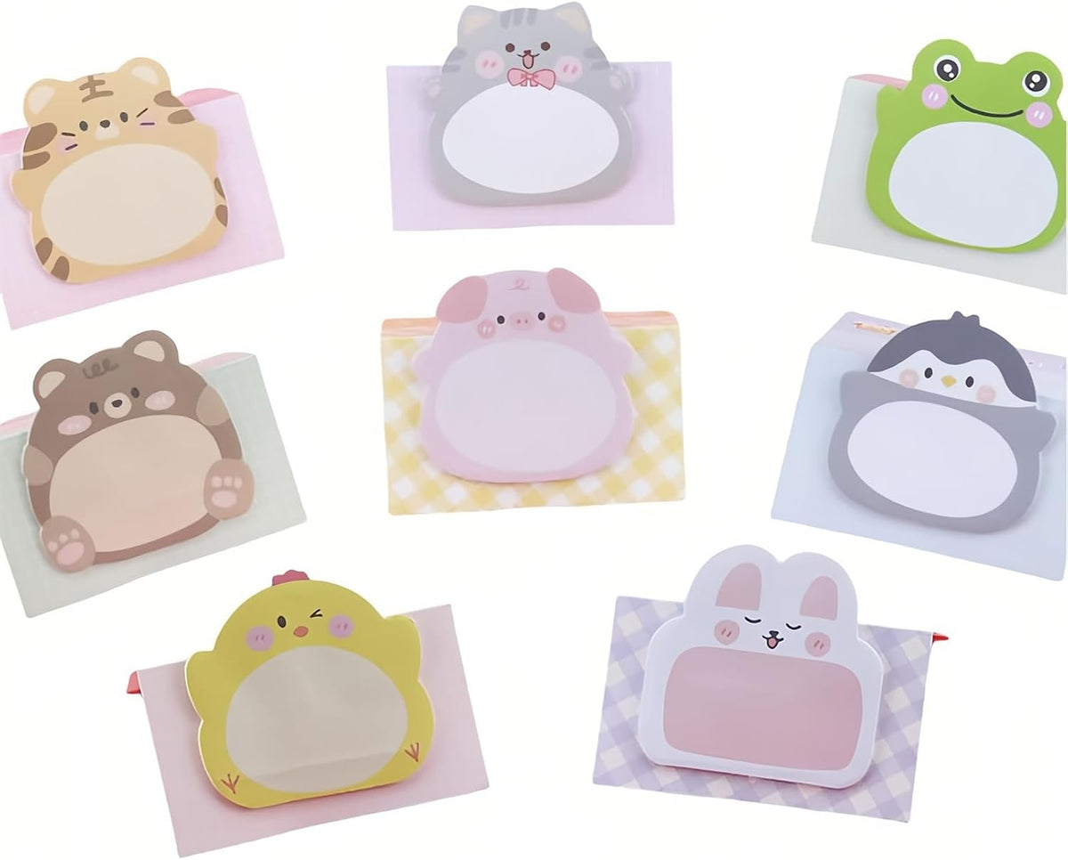 48 Pads Cute Sticky Notes, 16 Cute Animal Patterns 3 Pads of Each, 960 Sheets Kawaii Self-Sticky Memo Pads for Student Teacher Appreciation Gift School Home Office Supplies