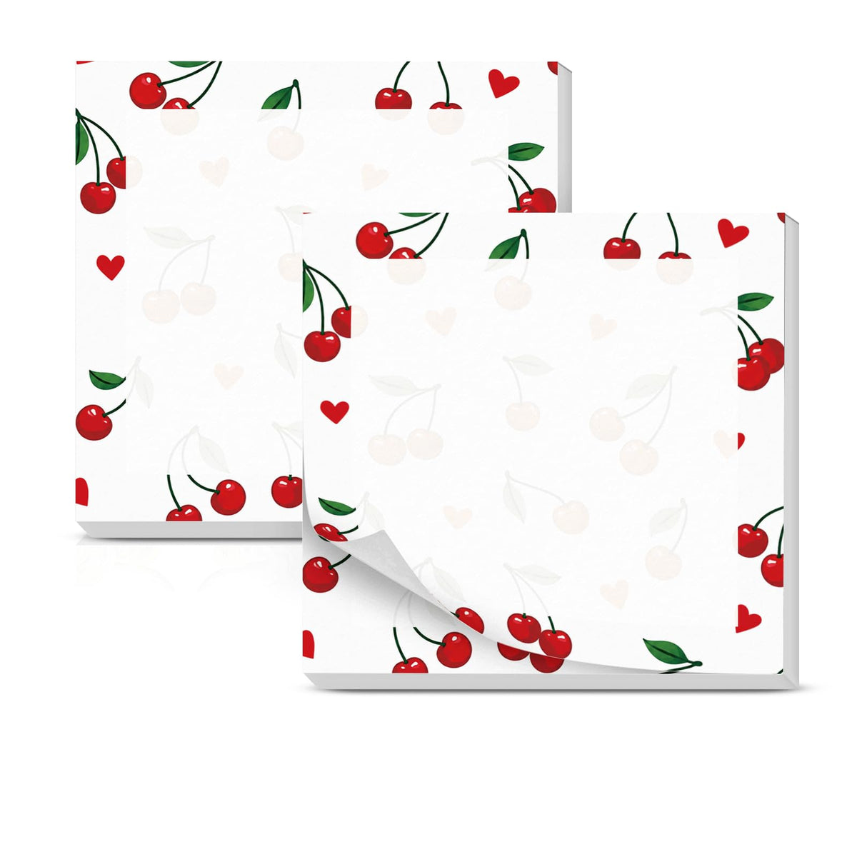 Cute Sticky Notes 3 x 3 Inch, 2 Pack Sticky Note Pads, 50 Sheets Per Pad, Self Stick Memo Pads for Office Supplies, School Supplies, Home Office Pink Bow
