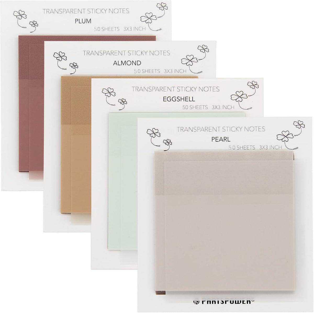 Pastel Transparent Sticky Notes, 4 Packs 3X3 Inch See Through Annotating Sticky Notes for Annotating, Bible Journaling Supplies, Office School Supplies
