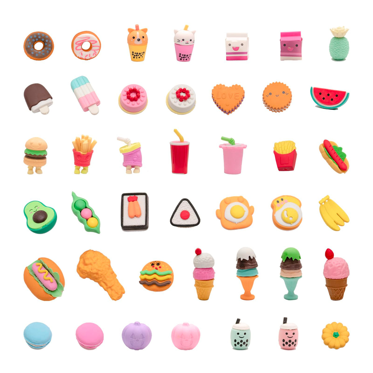 30Pcs 3D Food Erasers for Kids, All are Food Styles, Random Desktop Pets Toys Gifts, Mini Puzzle Classroom Rewards, Kids Party Favors Back to School Supplies