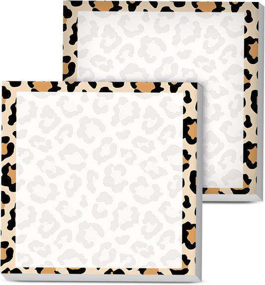 Sticky Notes, 2 Pads, 3x3 inches, Cute Colorful Fun Self-Stick Note Pads, Easy Post, Strong Adhesive Notepad Brown Leopard Print