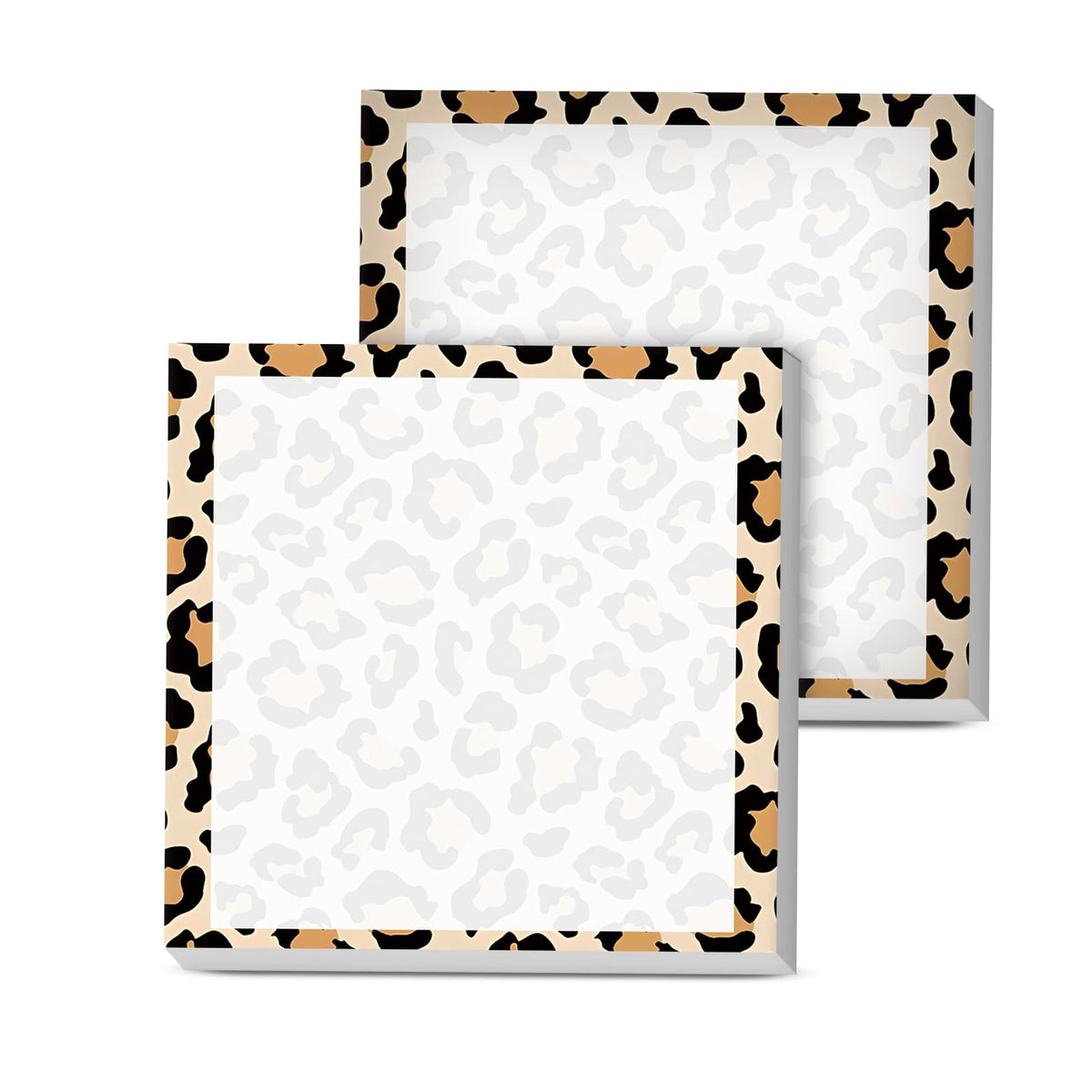 Sticky Notes, 2 Pads, 3x3 inches, Cute Colorful Fun Self-Stick Note Pads, Easy Post, Strong Adhesive Notepad Brown Leopard Print