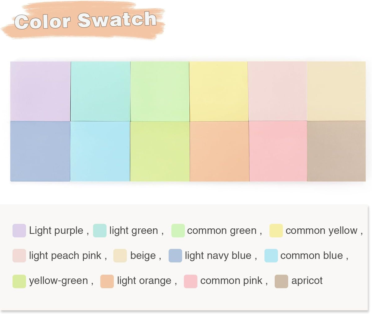 OSBOO Sticky Notes 3x3 Inch 12 Pack Pastel Colors, 50 Sheets/Pad