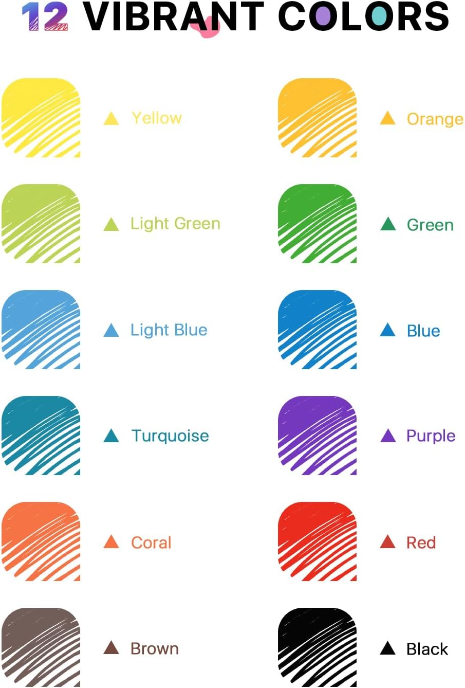 Four Candies Retractable Erasable Gel Pen, Fine Point, 0.7mm, 12 Colors
