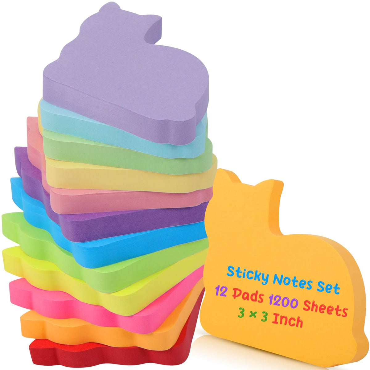 Leinuosen 12 Pack Flower Sticky Notes Bulk 3 Inch, 100 Sheets/Pad